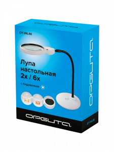 Лупа настольная с подсветкой на гибкой ноге Орбита INL86